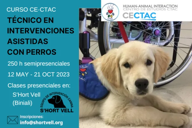 Curso Técnico en Intervenciones Asistidas con Perros, impartido por CTAC