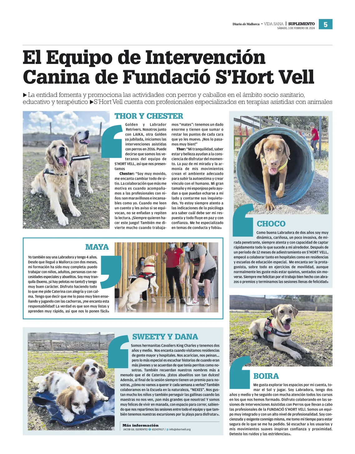 Equipo canino Fundació S'Hort Vell para Intervenciones Asistidas con perros